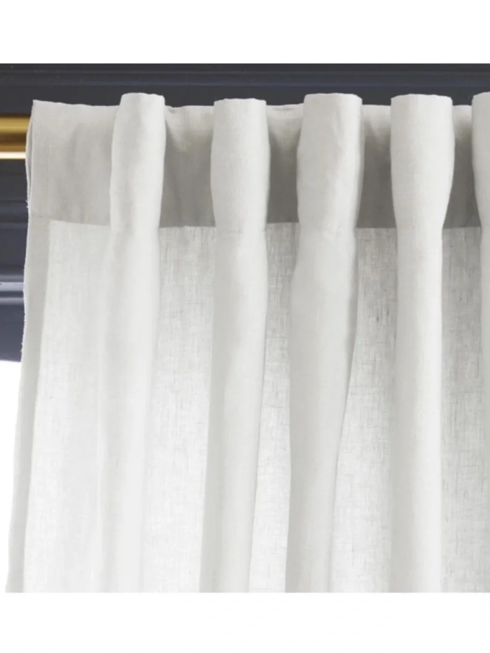 NWT QUINCE Set Of 2 48x84 European Linen Curtains Cream 8807